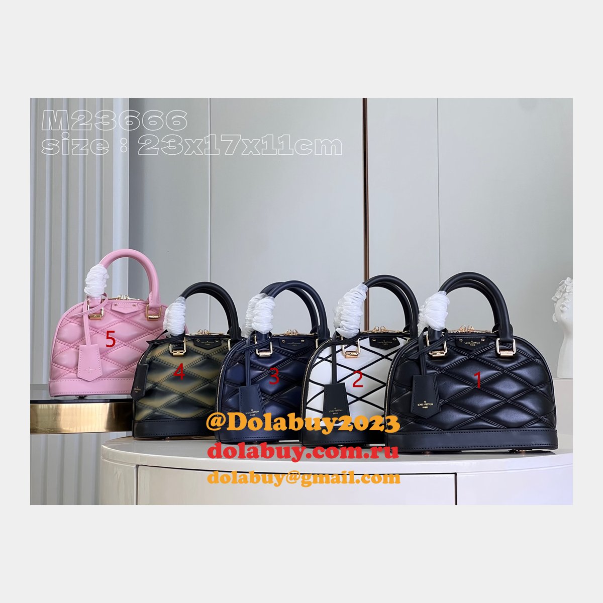 Alma Louis Vuitton Replica Bags Malletage M23666 Best