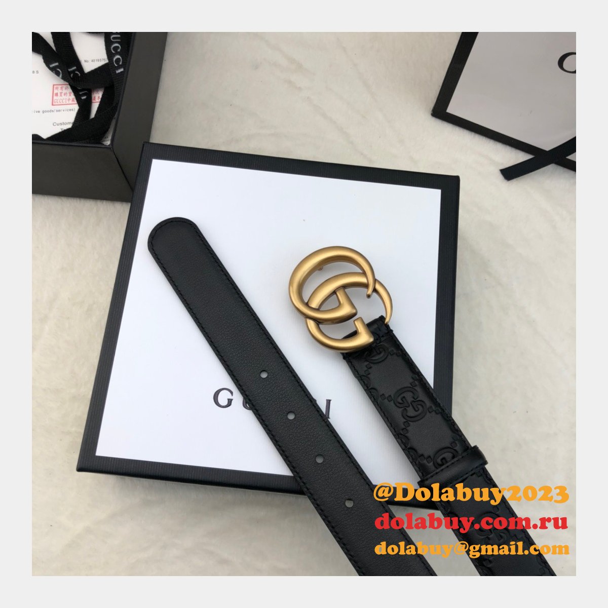 copy G*u*i perfect leather 7 star 3.0cm belts black