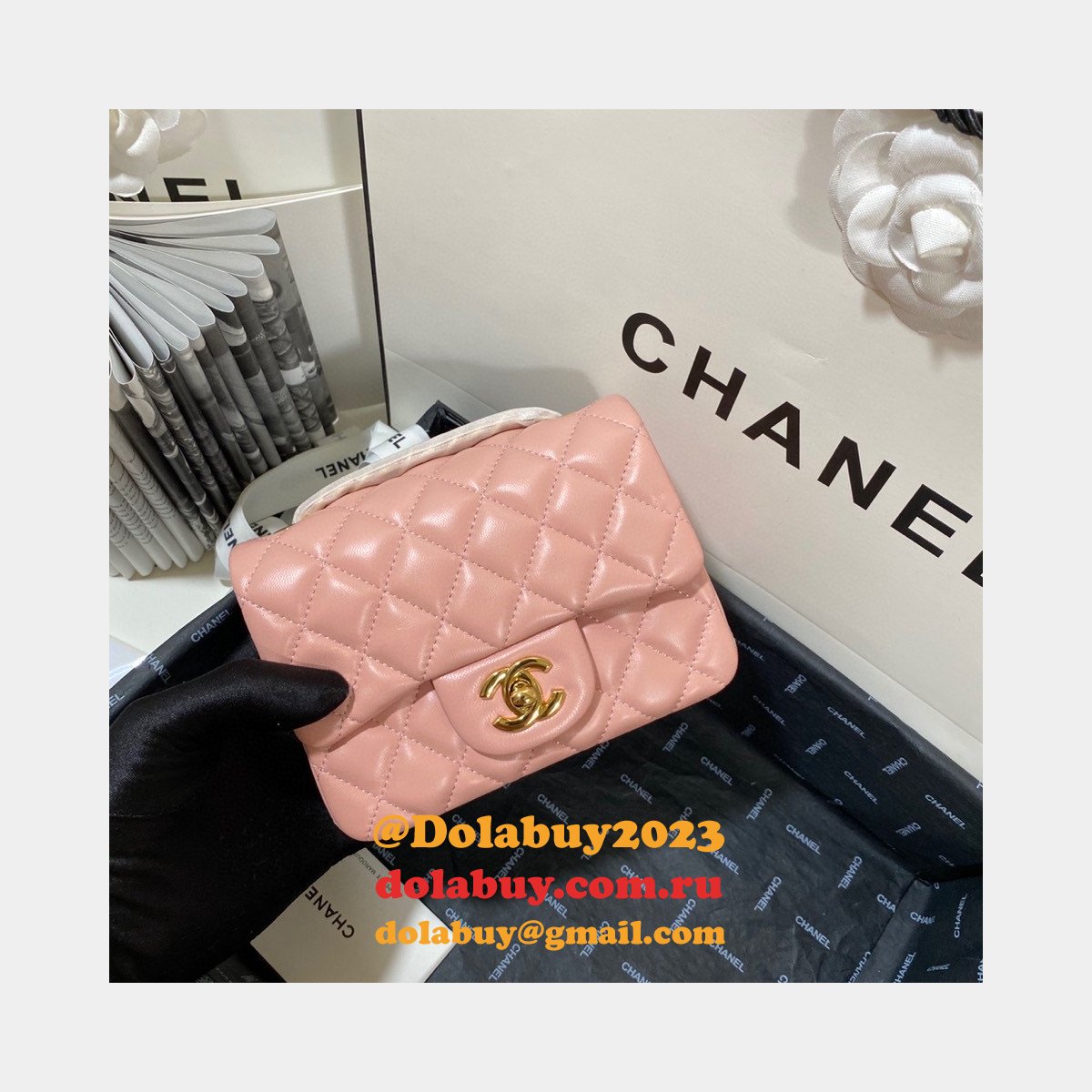 Knockoff CC Lambskin Flap Bag 17cm AS1115