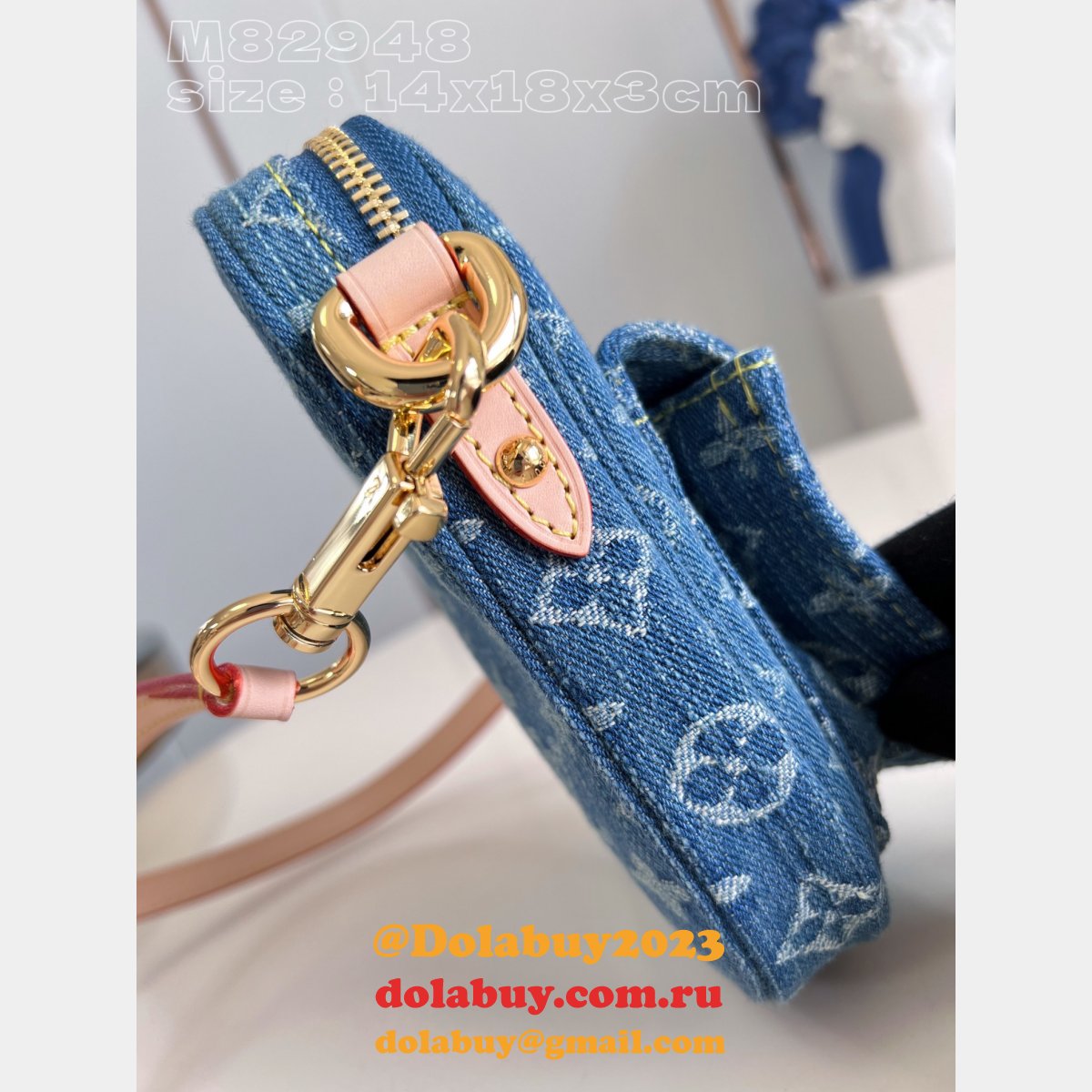 Louis Vuitton Replica Designer Fairfax Pochette Monogram Denim M82948