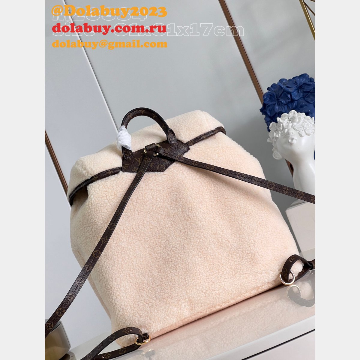 Backpacks Other Leathers M23384 LV SKI Replica Louis Vuitton Cream Bag