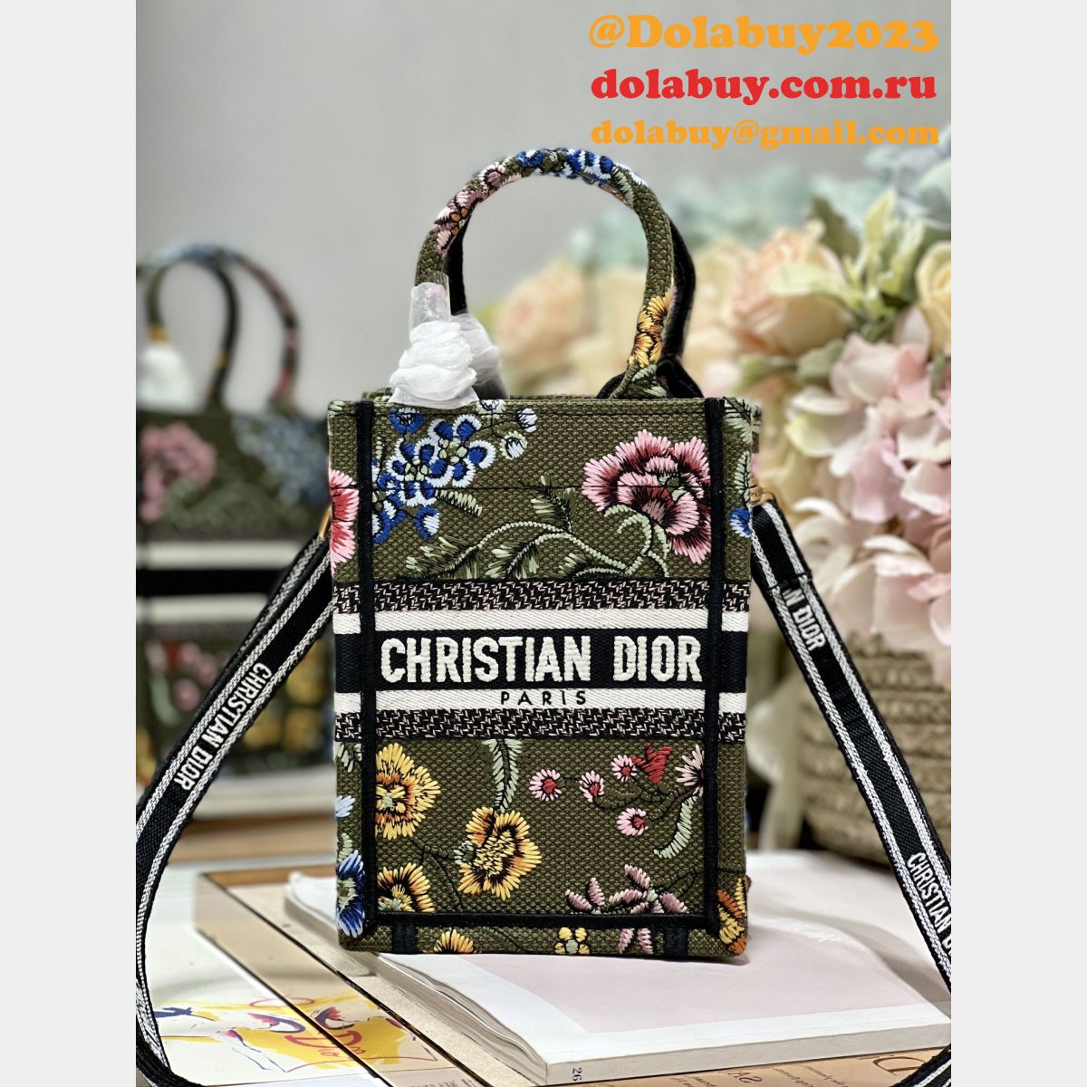 Book Tote High Quality Replica Dior Mizza Paris 9026 Bag
