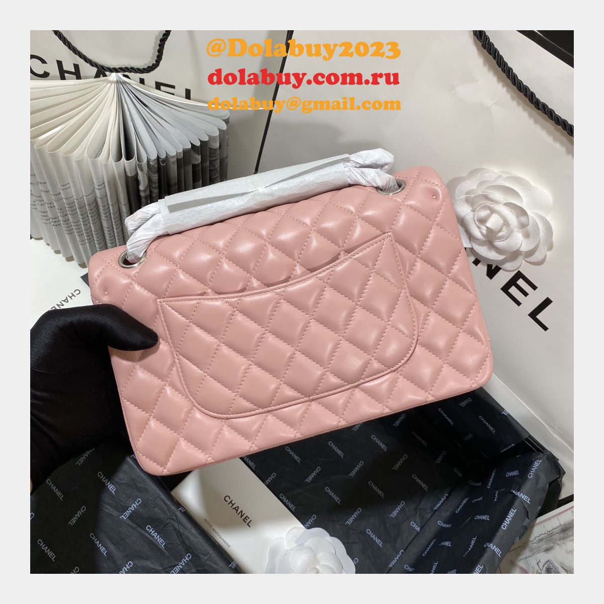 Top Quality Replica Lambskin CF1112 Bags 25CM PINK