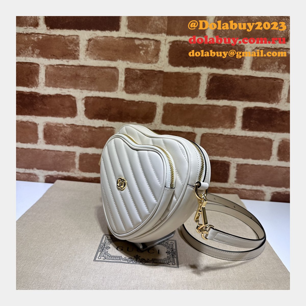 Top Quality GG MARMONT 751628 Heart matelasse BAG