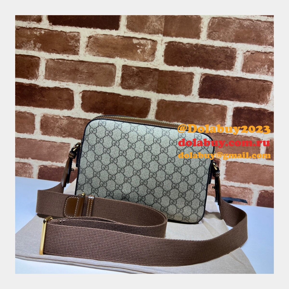 1:1 replica G*u*i 675891 messenger bag with interlocking g in gg supreme