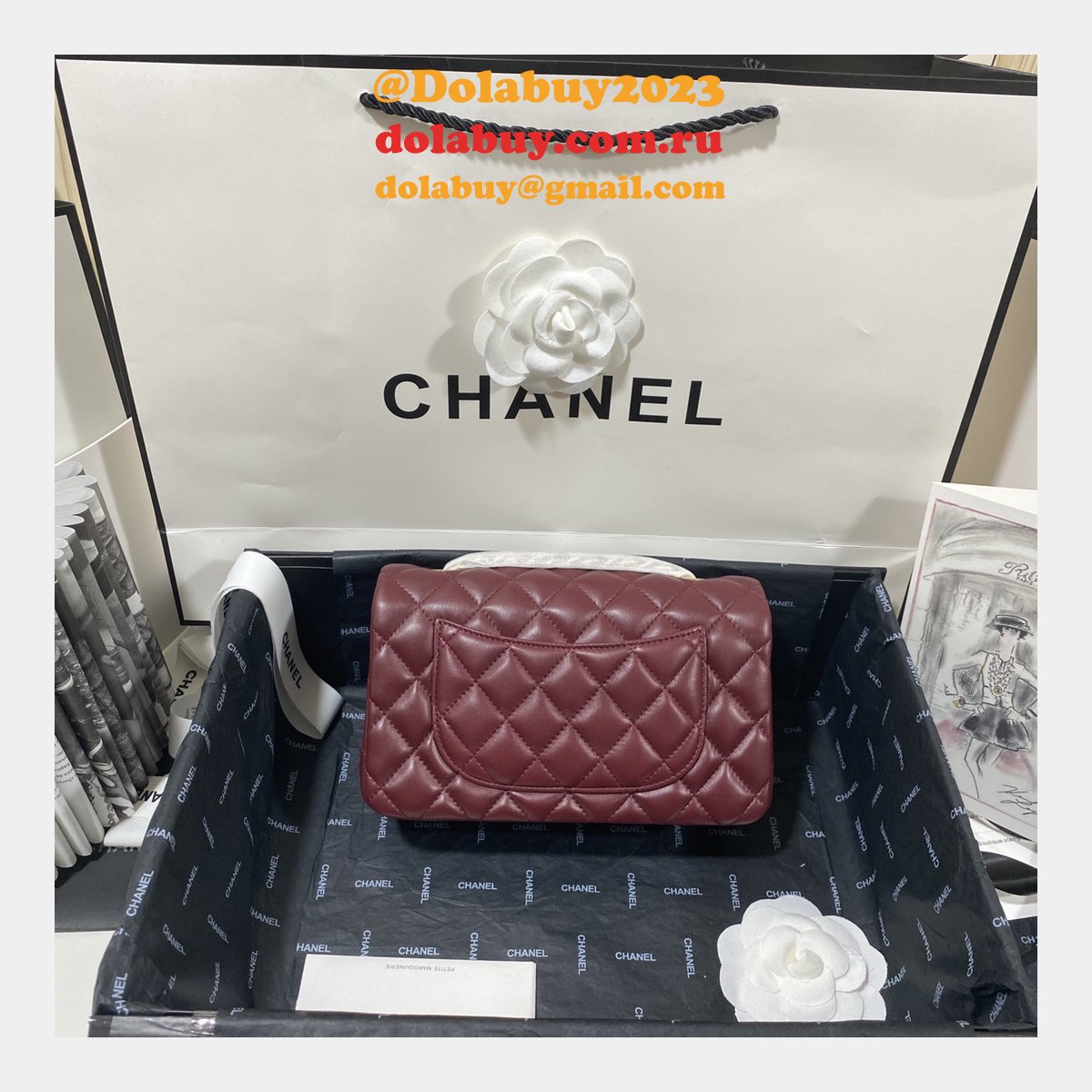 Fashion CC Lambskin Flap Designer 20CM Bag 1116