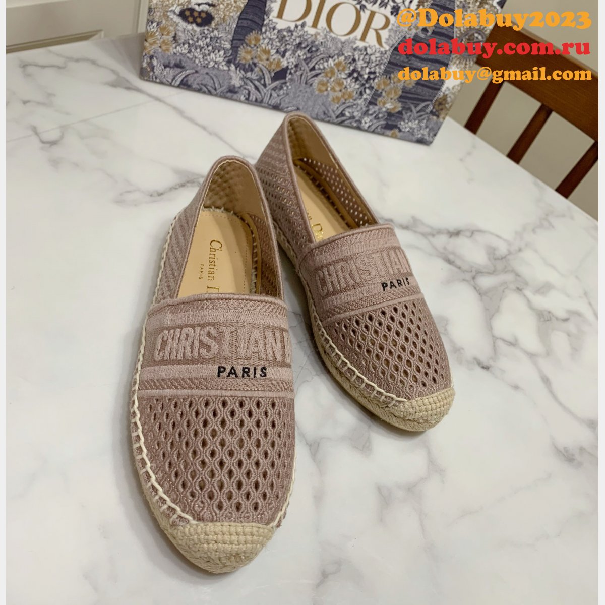 Perfect Dior Replica Openwork Embroidery Fisherman Shoes