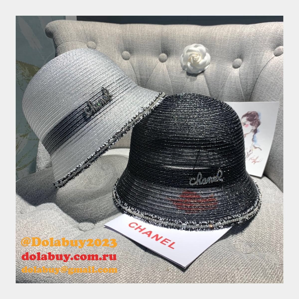 Wholesale CC High Quality Organza Fisherman hat