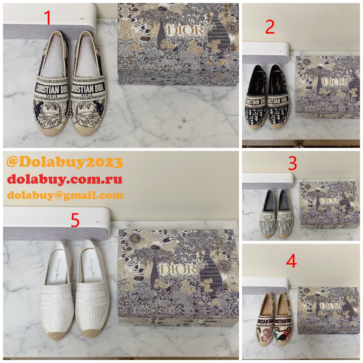 Dior Buy High Quality Monogram Embroidered Fisherman Replica Shoes