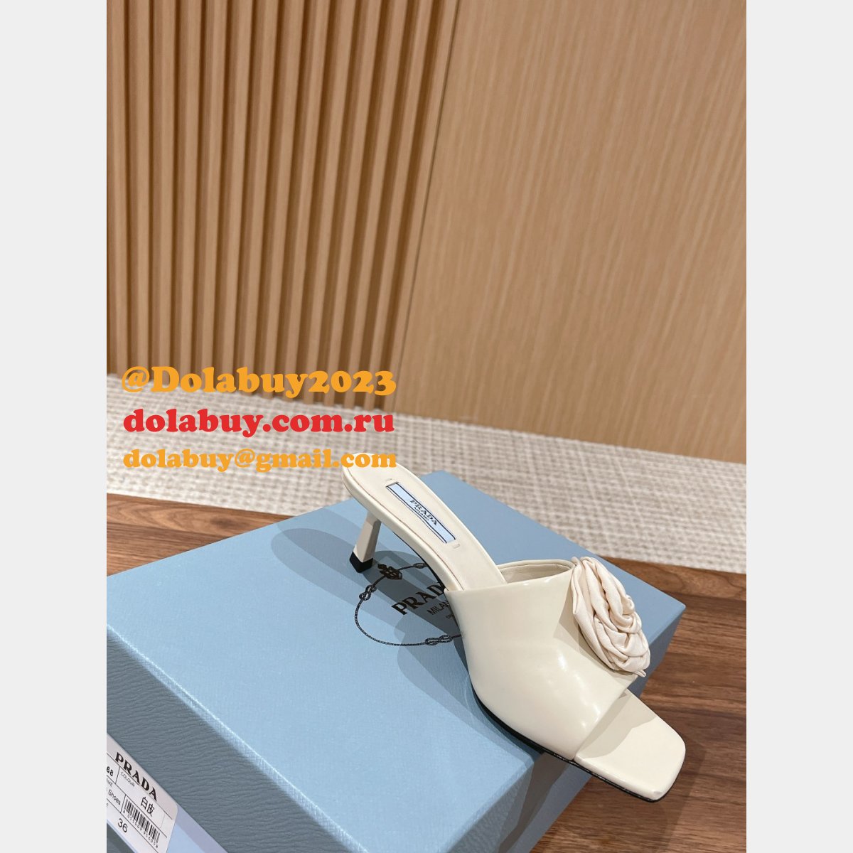 Dolabuy Designer Prada Replicas Fashion 2023 High Heel Slippers
