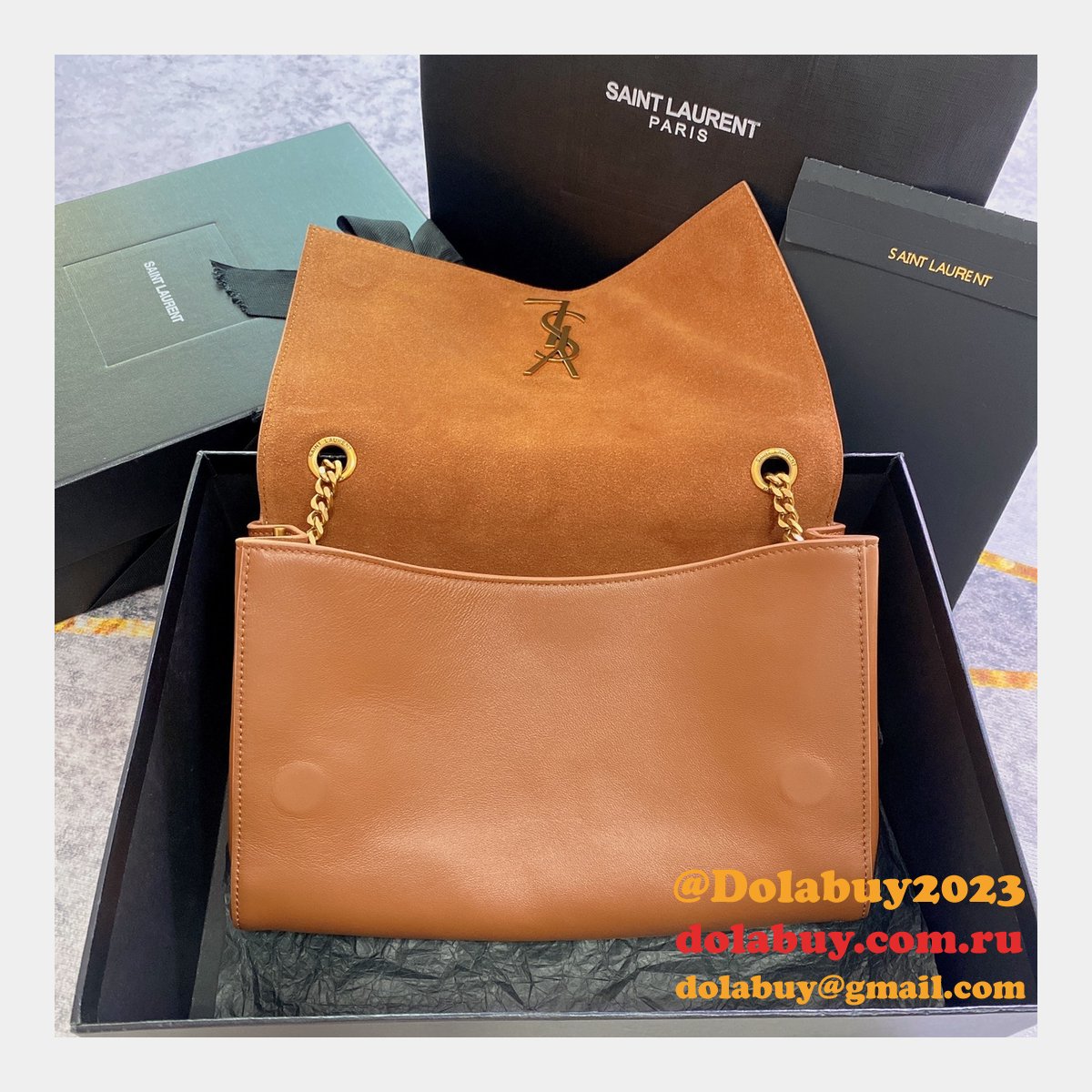 Fashion SAINT LAURENT KATE REVERSIBLE MEDIUM BAG 553804