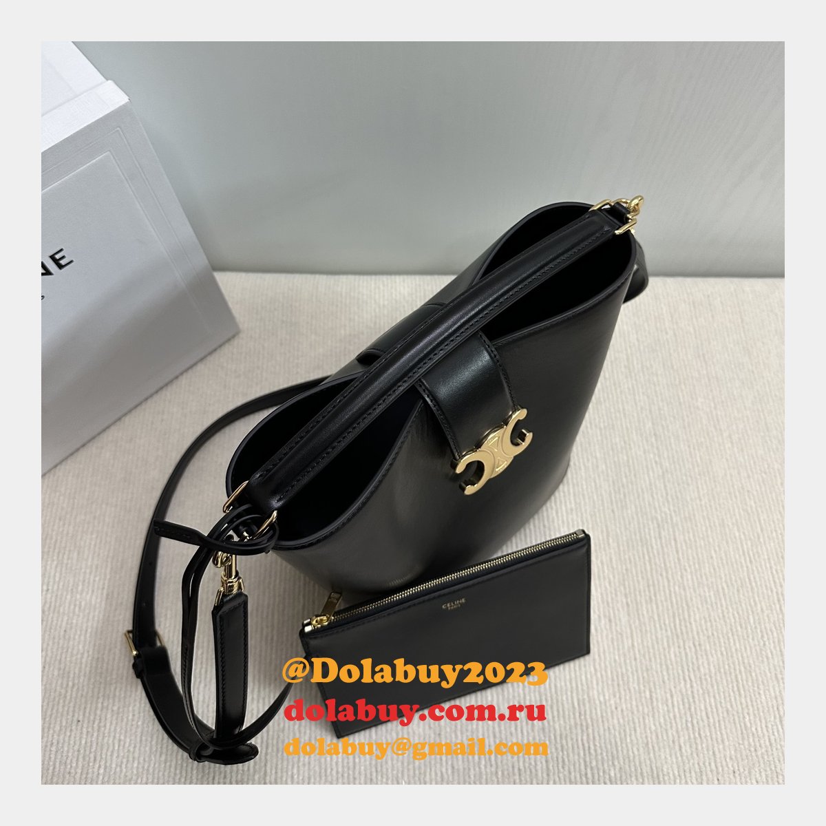 7 Star Celine Triomphe Louise Bucket Bag 116613
