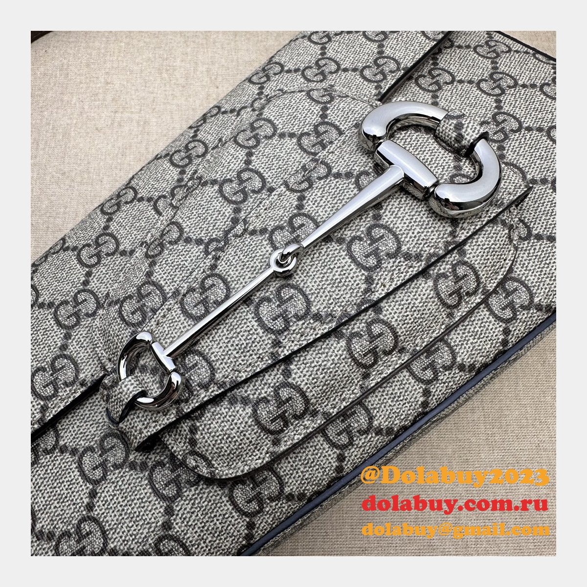 perfect G*u*i replica horsebit 764155 7 star 1955 shoulder beige bag