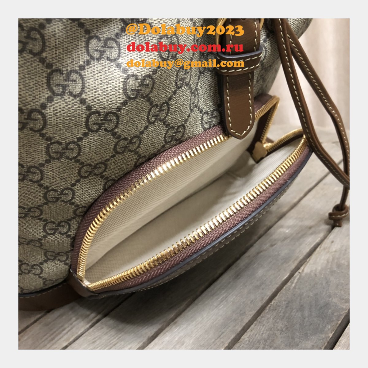 designer G*u*i replica horsebit 1955 backpack beige 620849 bag