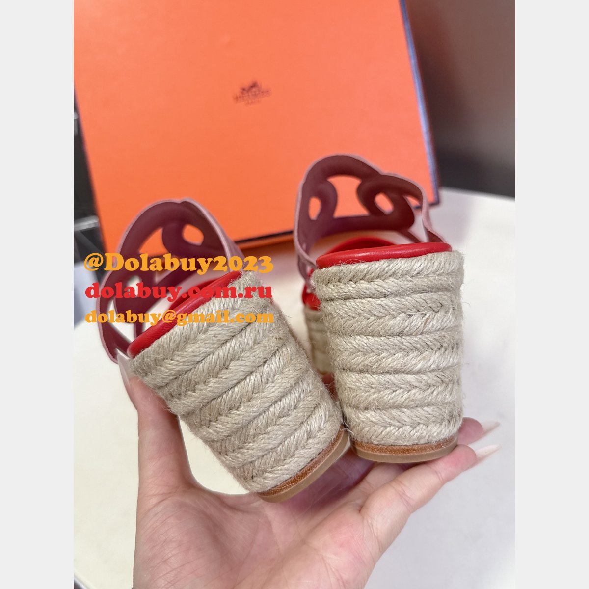 Inspired Hermes Wedge High Heel Sandals