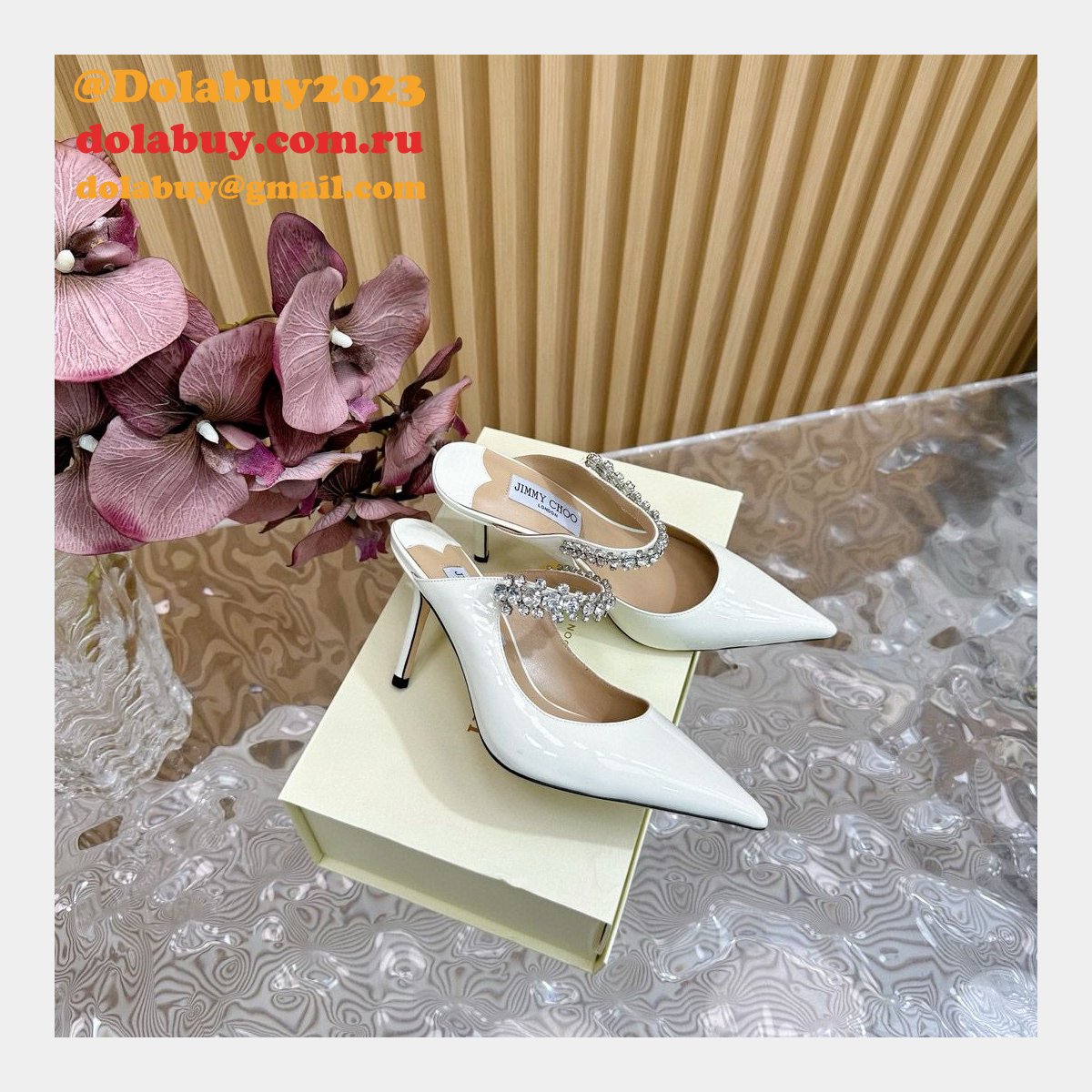 High Quality Jimmy Choo High Heel Mules 6.5/8.5/10CM