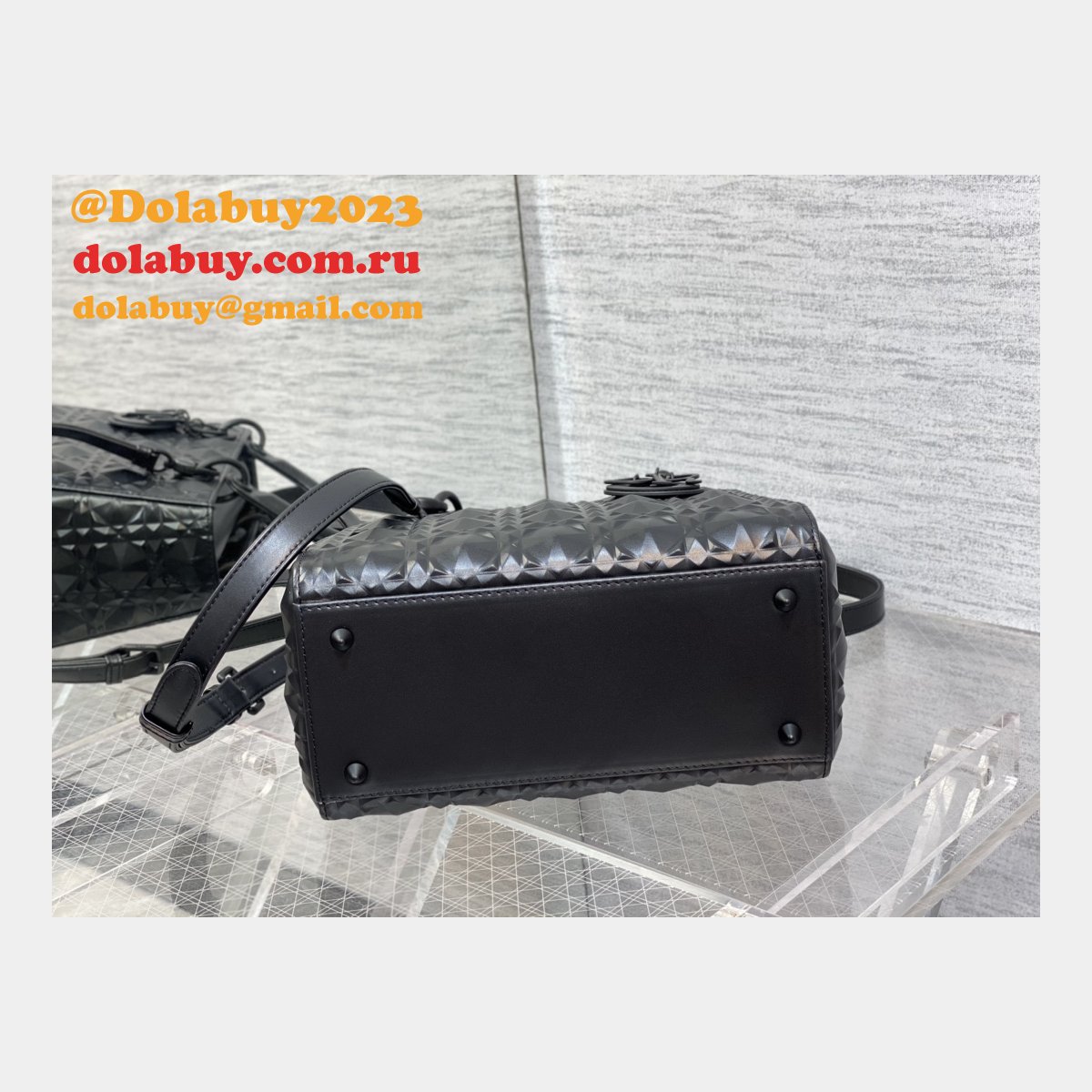 Christian Lady Dior 24cm AAA+ Replica Top Quality Black Bag