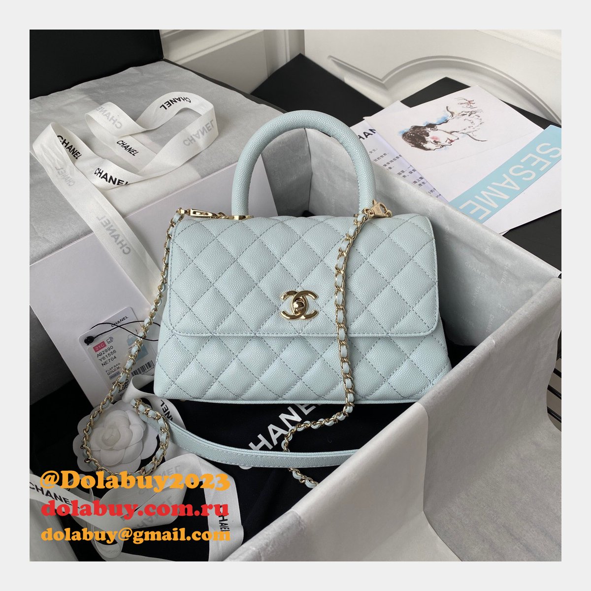 AAA+ CC Grained caviar leather bag A92990 23cm