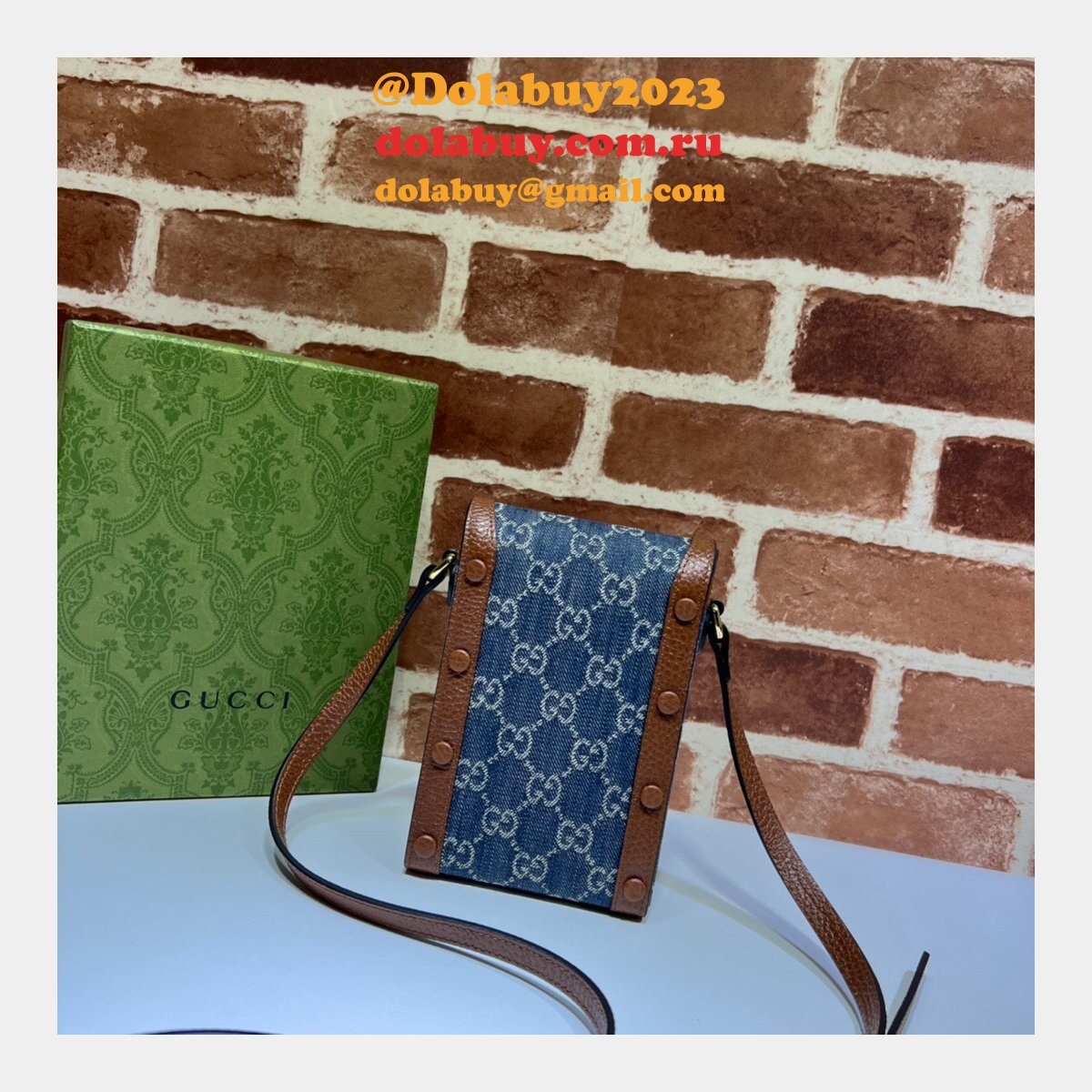 top quality G*u*i horsebit 1955 mini blue and ivory 625615 gg replcias bag