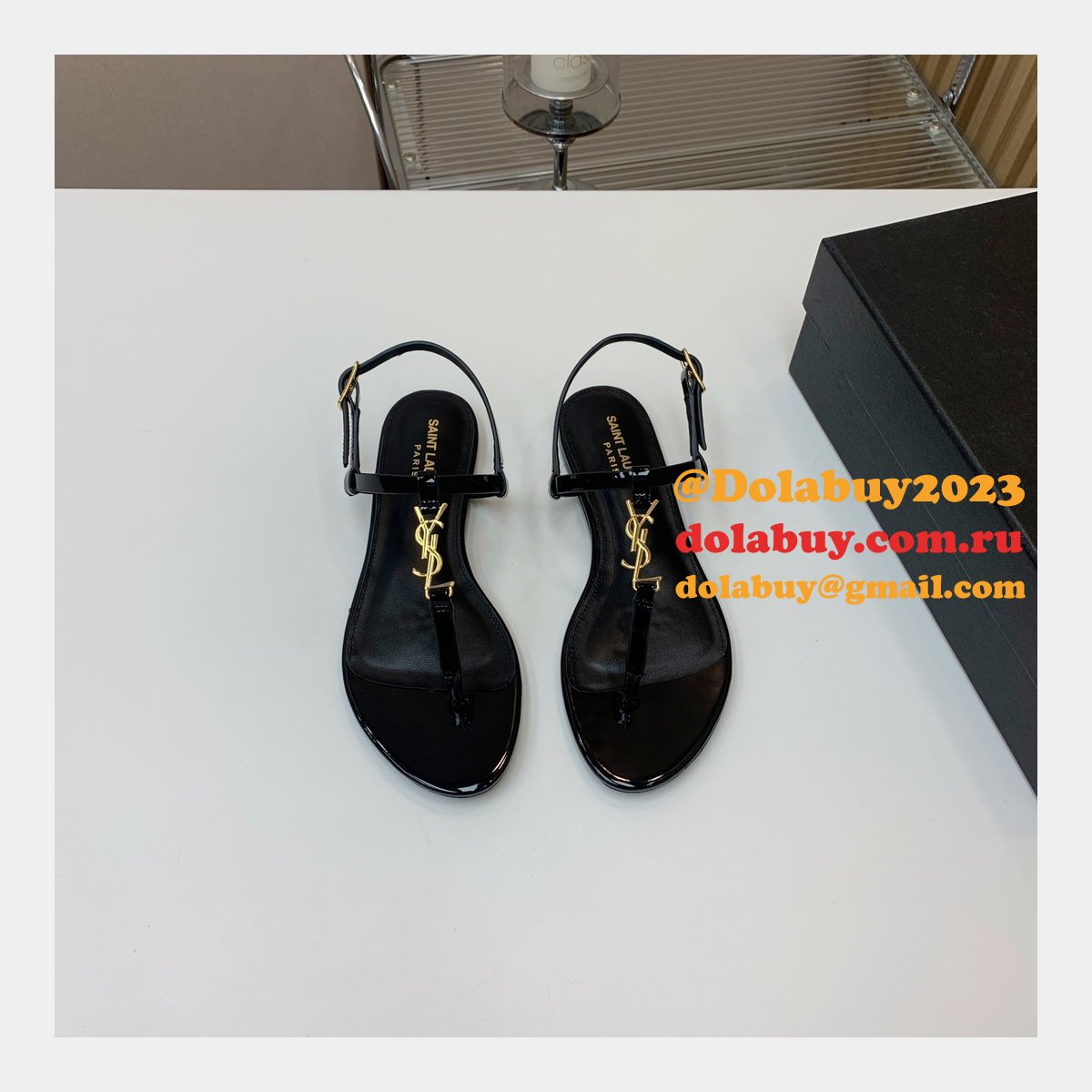 Top Quality SAINT LAURENT flat sandals