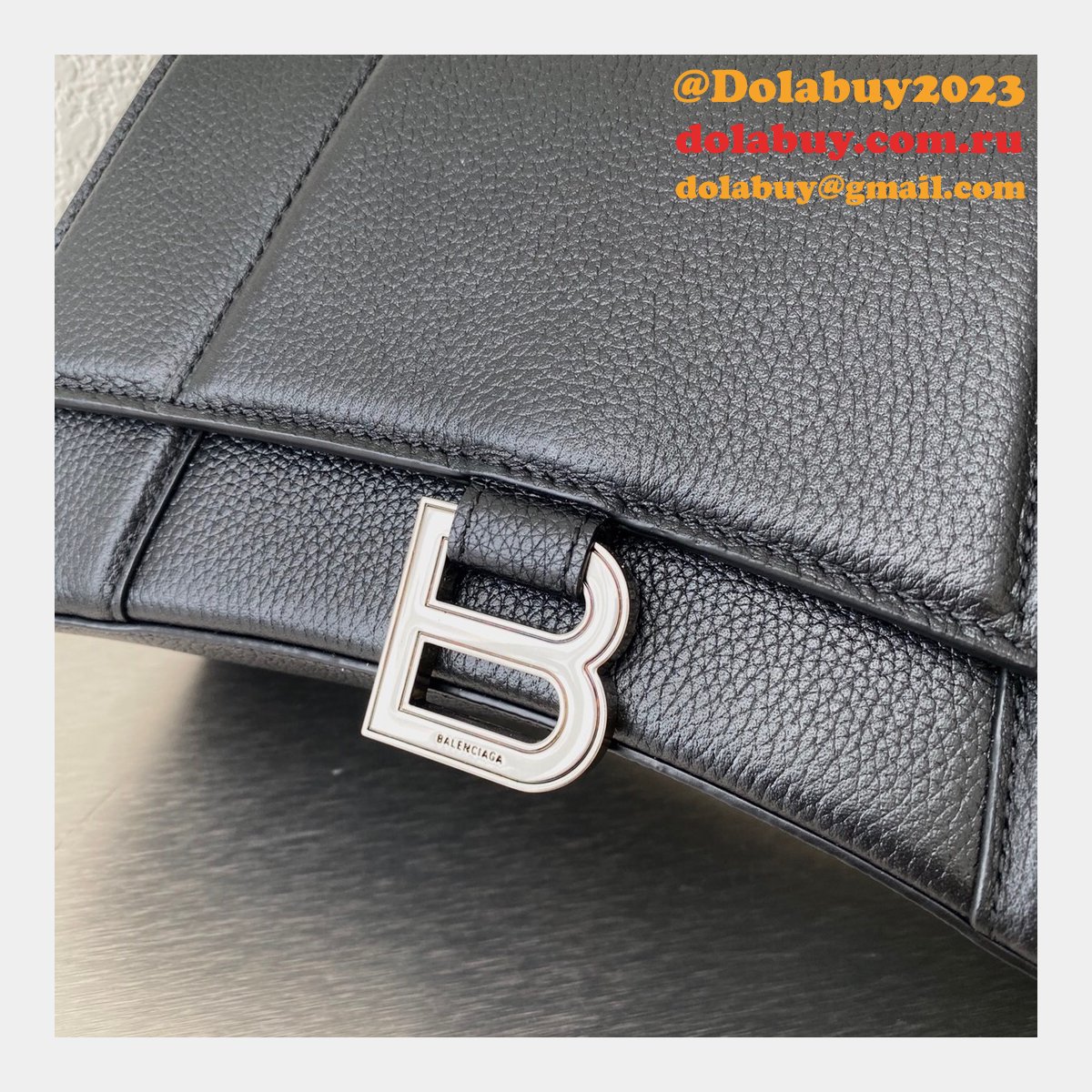 The Best Affordable Balenciaga Knock off Lychee Pattern Hourglass 19/23cm Bag