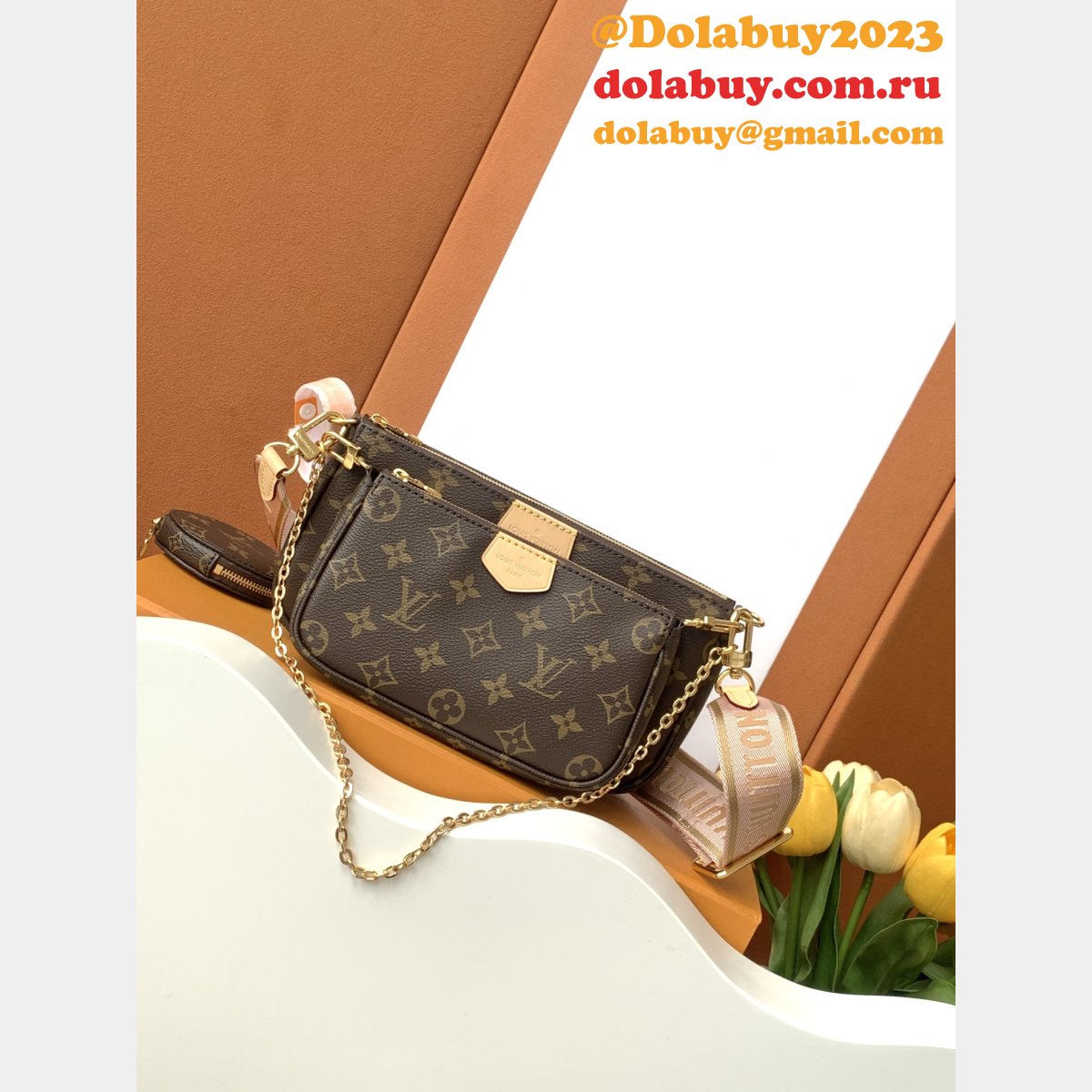 Louis Vuitton Luxury M44840 Multi Pochette PINK or Greem