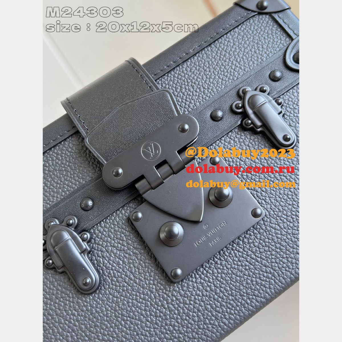 Designer Louis Vuitton Petite Malle Luxury Copy M24303 Black Bag