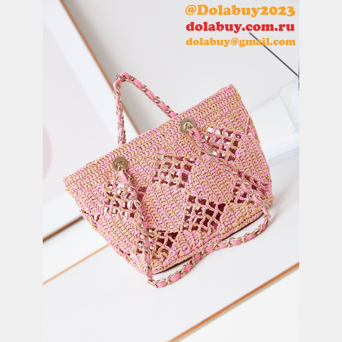 Where Can I Buy Replica Shopping Raffia Effect Braided AS4714 Bag