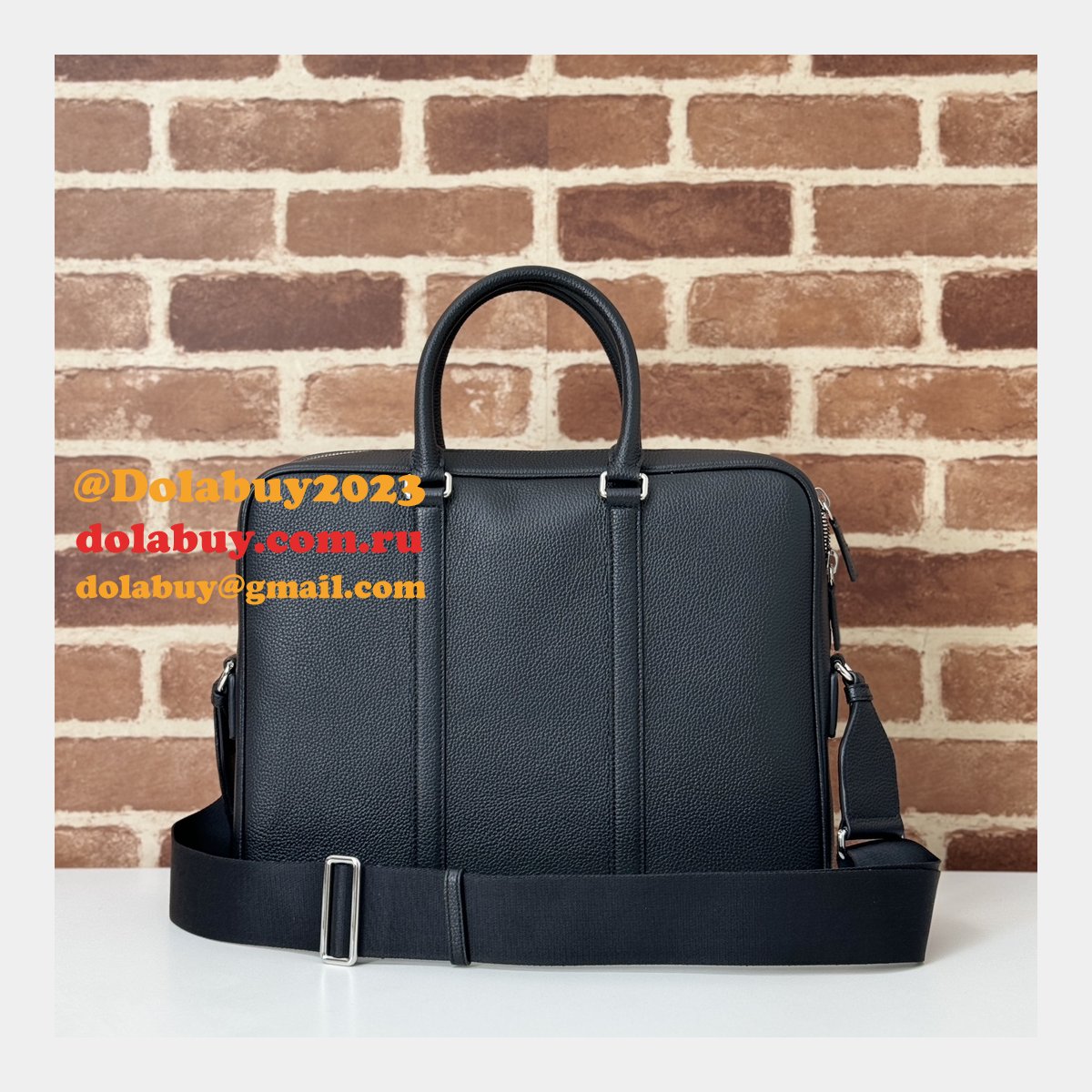 G*u*i copy business mens medium briefcase web black 816757 bag