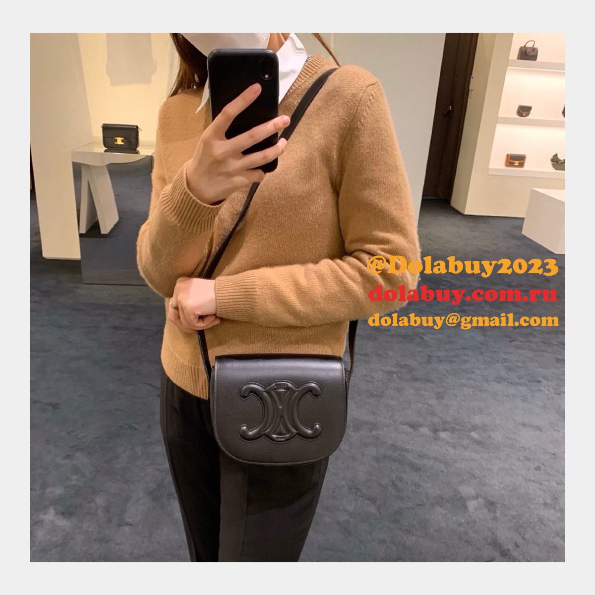 Perfect Celine Replicas 198263 Folco Cuir Triomphe Smooth Calfskin