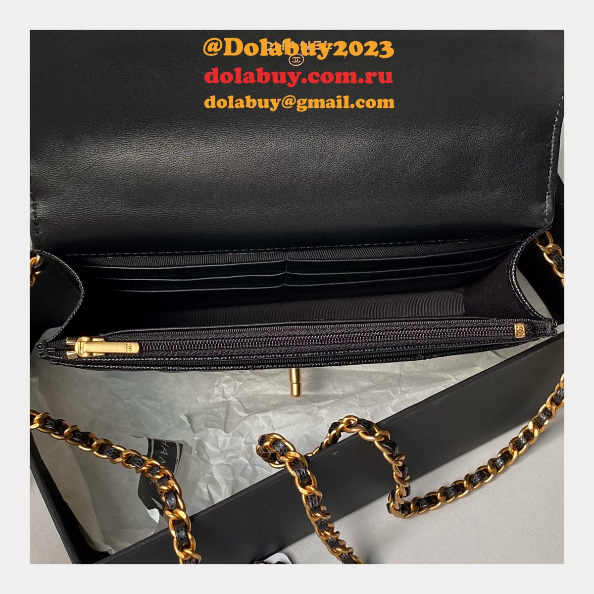 Best Top Wallet On Chain 1:1 Mirror AP4062 Black Replica Bag