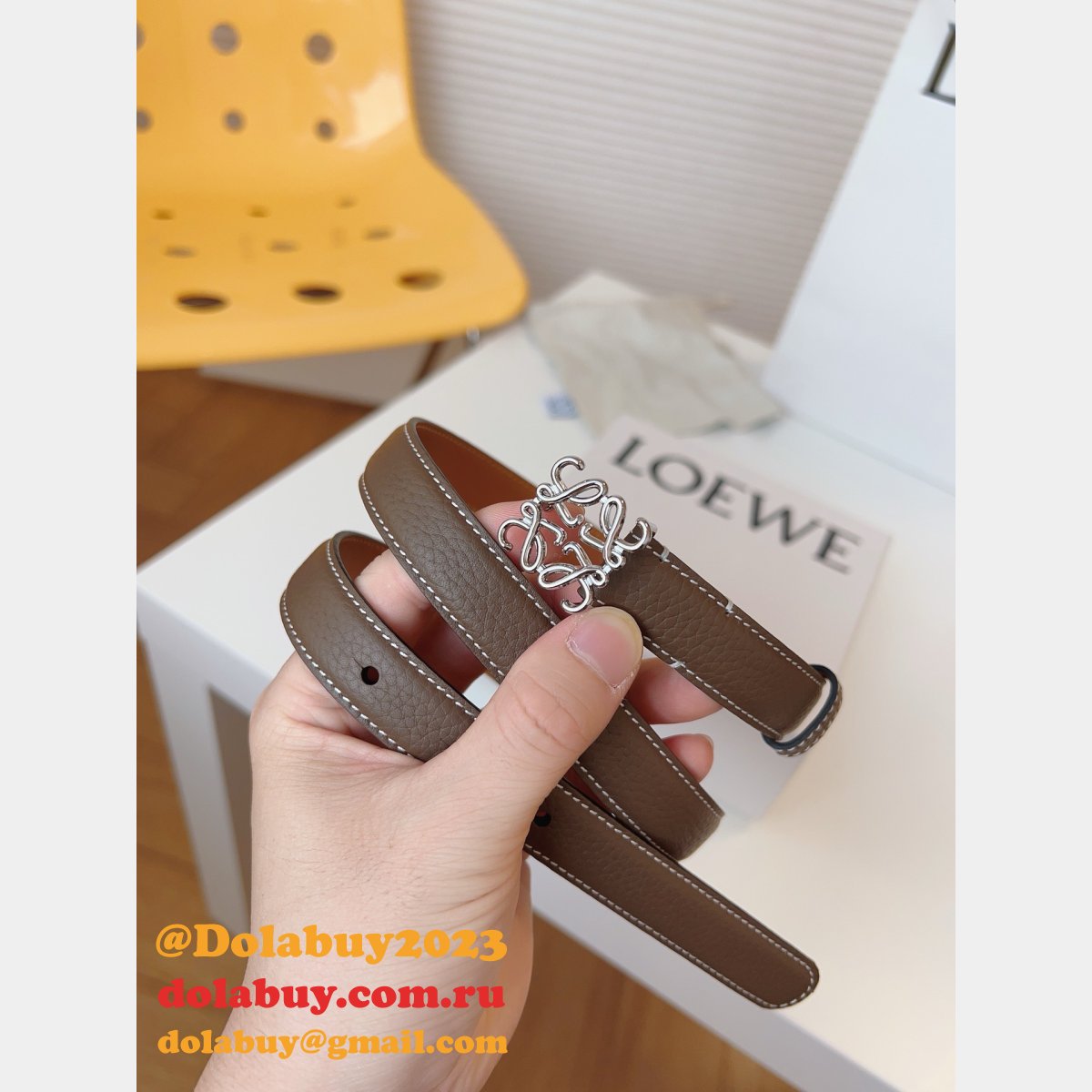 Luxury Inspired Loewe Anagram 2.0cm Width Replicas Belt