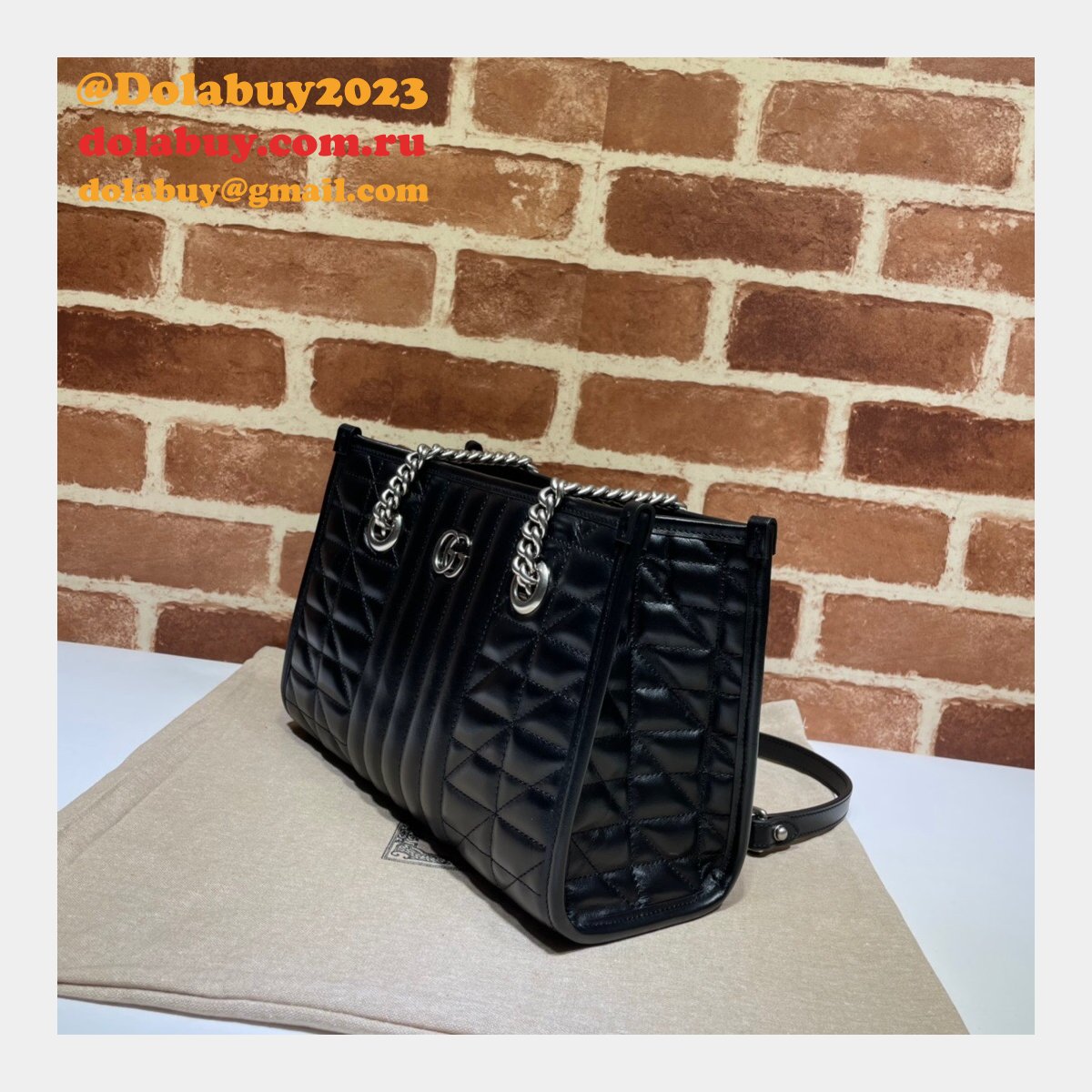 replica G*u*i 681483 gg marmont black sale bolsa bag