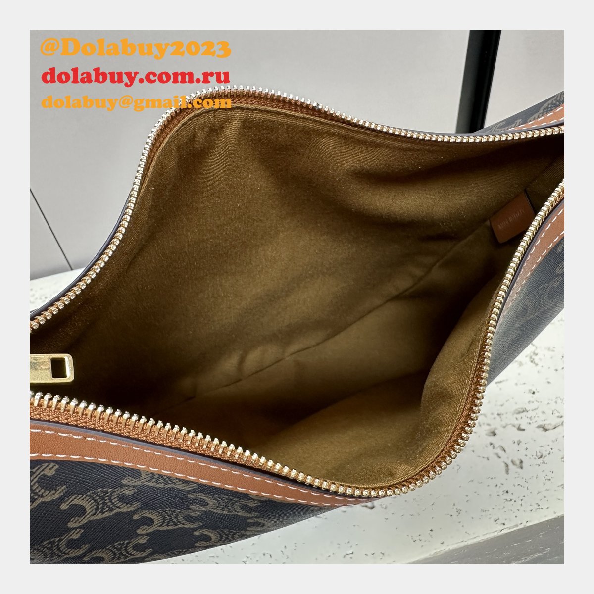 1:1 Mirror Heloise Cuir Triomphe 114712 Tan Knockoff Celine Bag