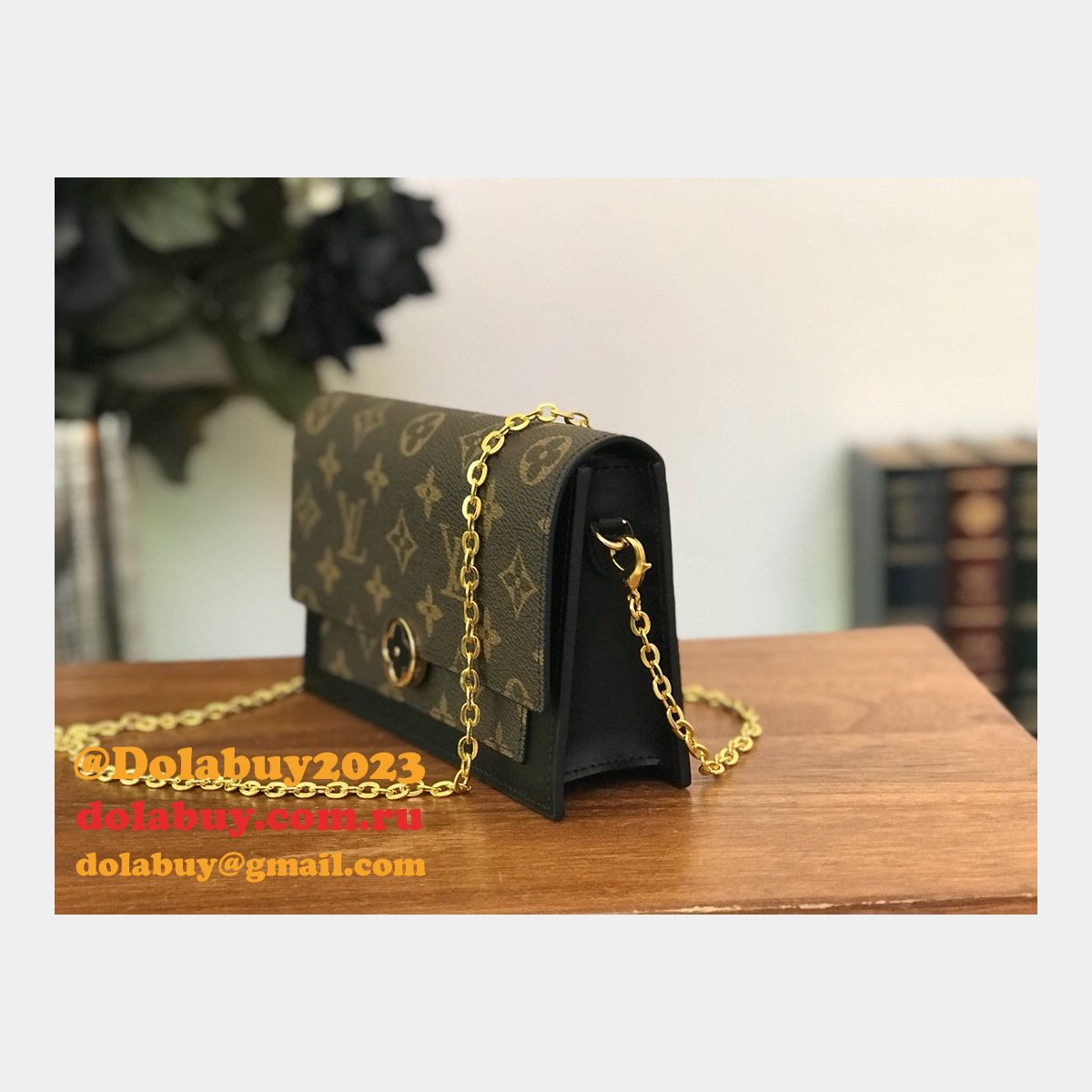 Louis Vuitton Best Flore Chain Wallet Monogram M67405 Brown