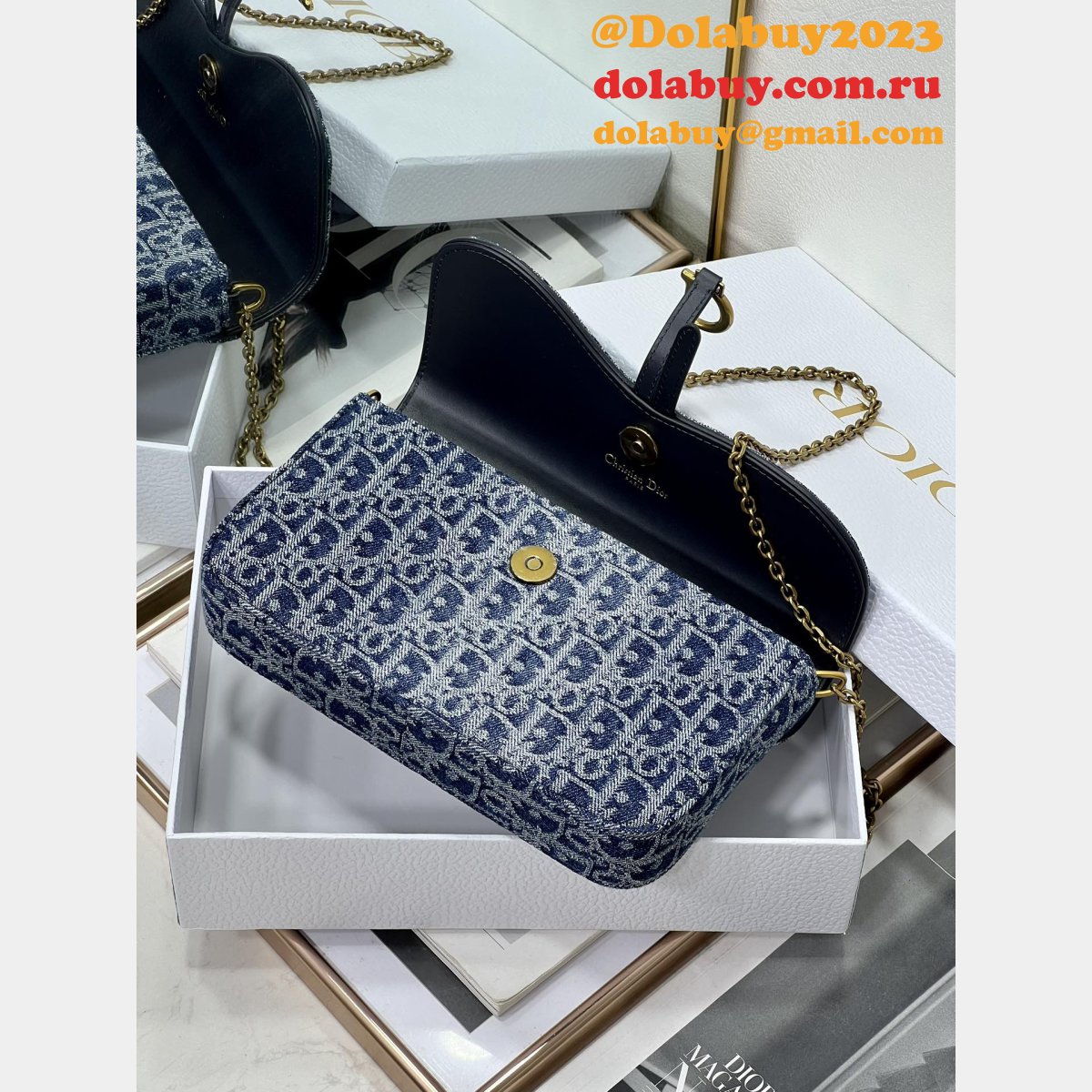 Christian Dior Shop Inspired Saddle Pouch Chain 2045 Bag