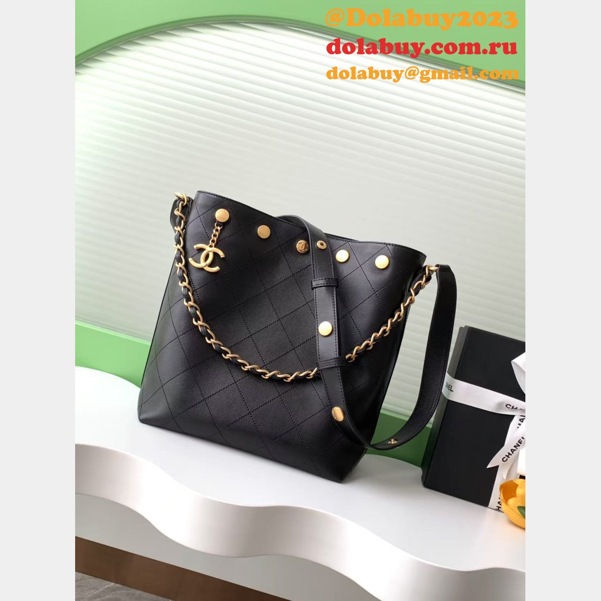 Replica AS5406 Spring-Summer 2025 Large Bucket Black Bag