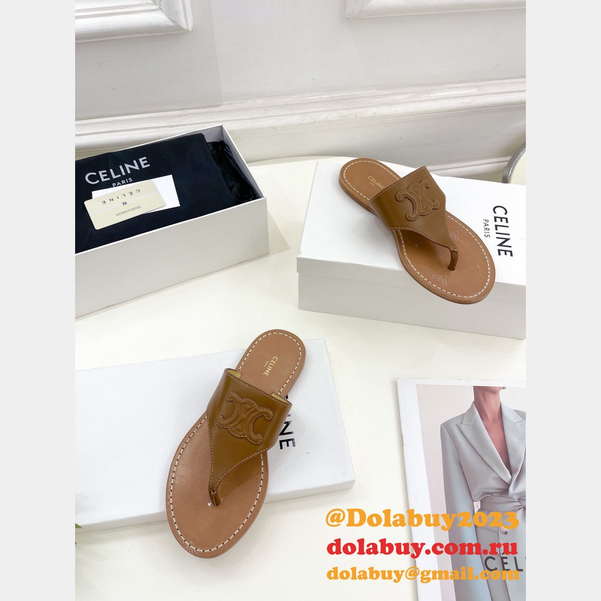 Dolabuy Celine Designer Replica Flip Flops Shoes