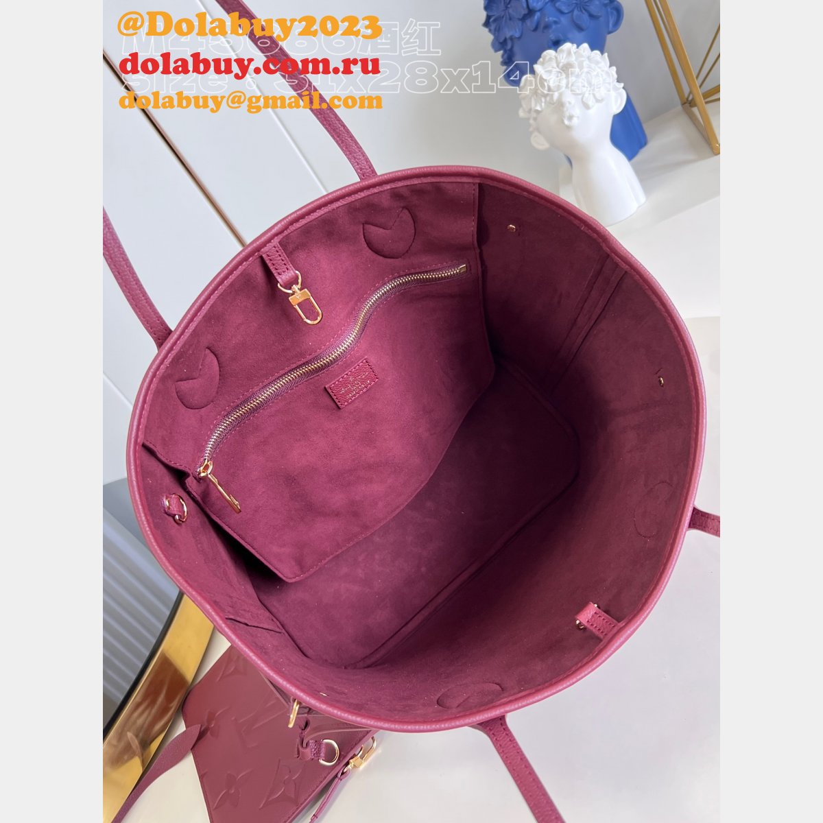 Duplicate M46599 Neverfull Monogram Empreinte Louis Vuitton Replica Bag