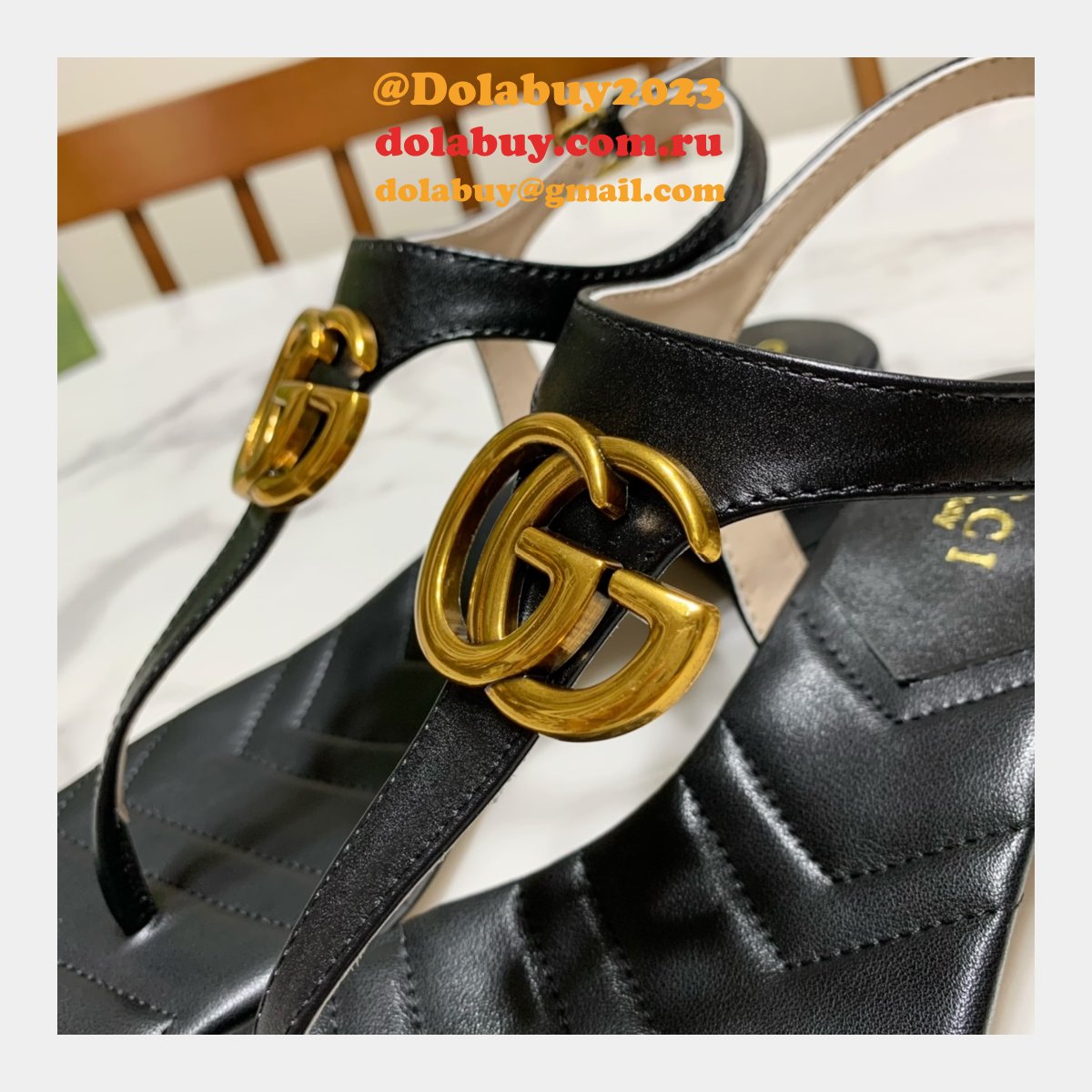 The Best Fake Sandals 1:1 Mirror Top Quality Black Shoes