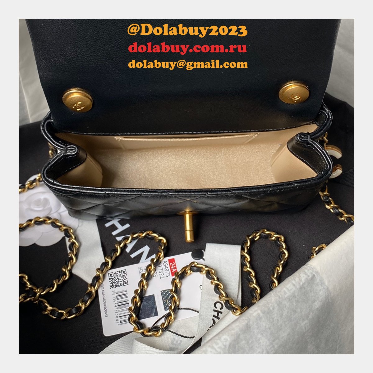 Shop 1:1 Mirror AS4973 Replica Shoulder Black/White Bags