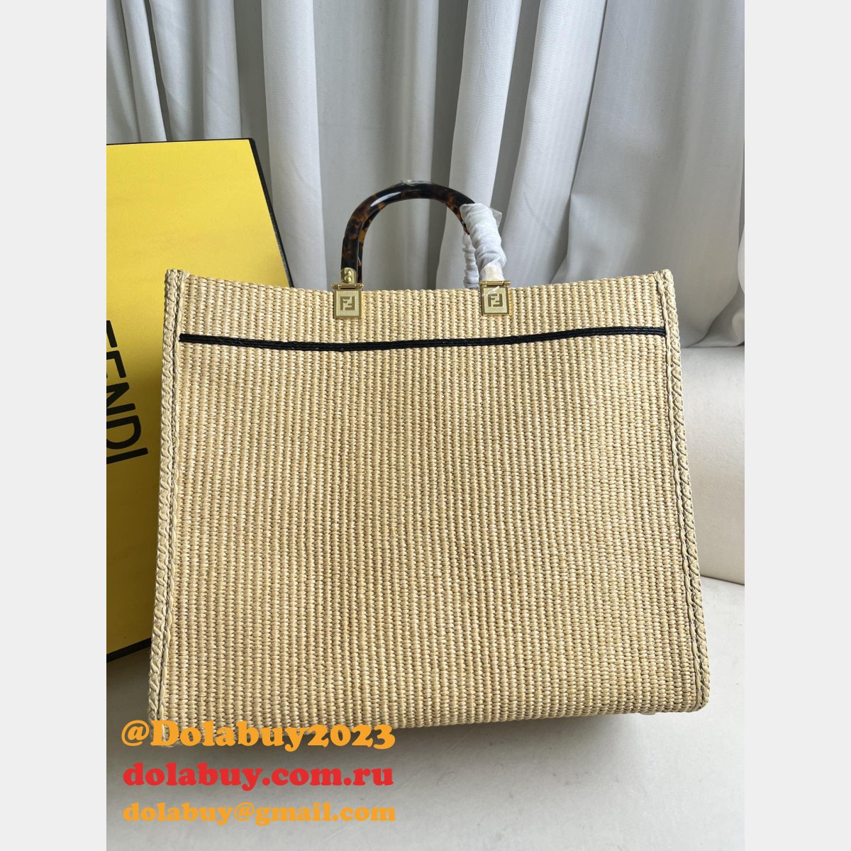 top quality F**di summer raffia shopping bag wholesale