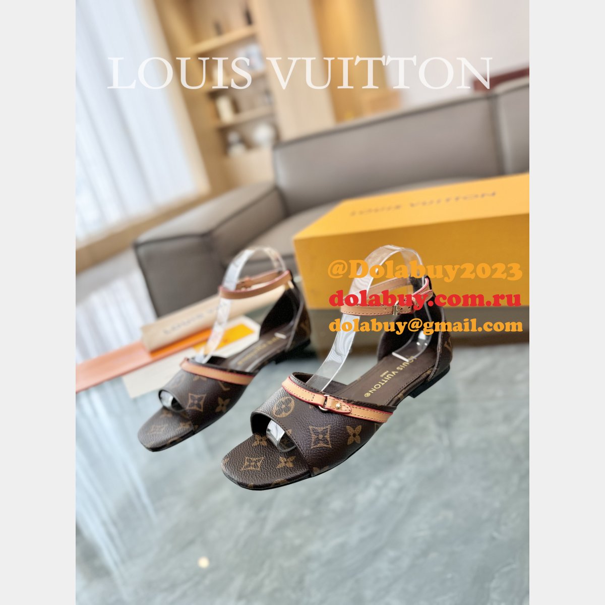 1:1 Mirror Duplicate LOUIS VUITTON Helios Flat Sandal