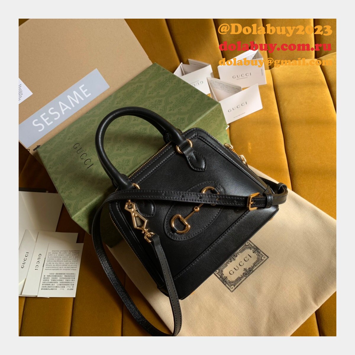 G*u*i top quality horsebit 1955 mini top handle 640716 black bag