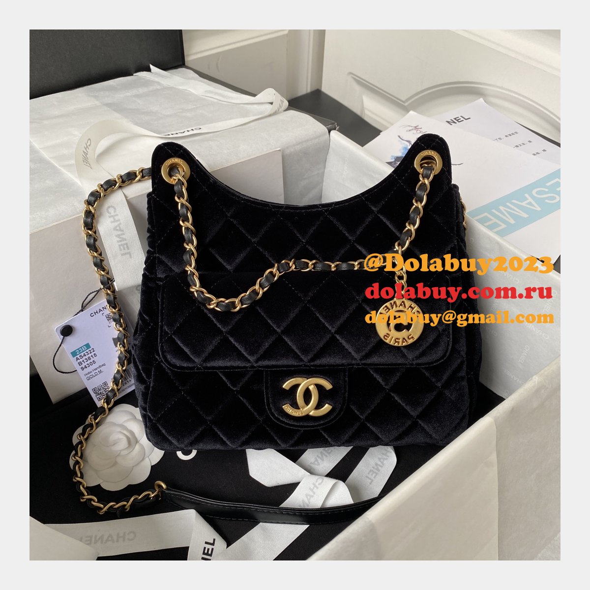 Buy Replica Hobo Luxury AS4322 Fake Designer Velvet Bag