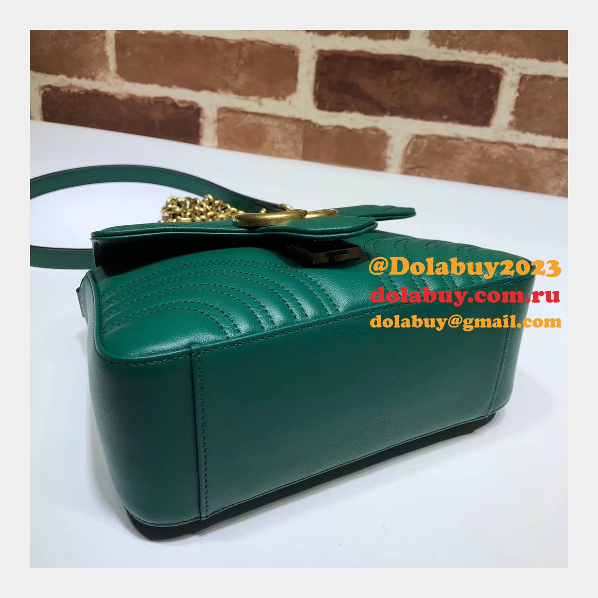 cheap 547260 G*u*i chevron leather gg marmont mini top handle