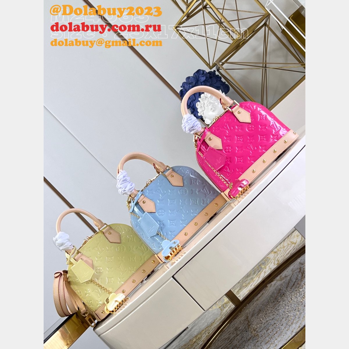 Copy Alma BB Monogram Vernis M24063/M24062/M90611 New Inspired Louis Vuitton