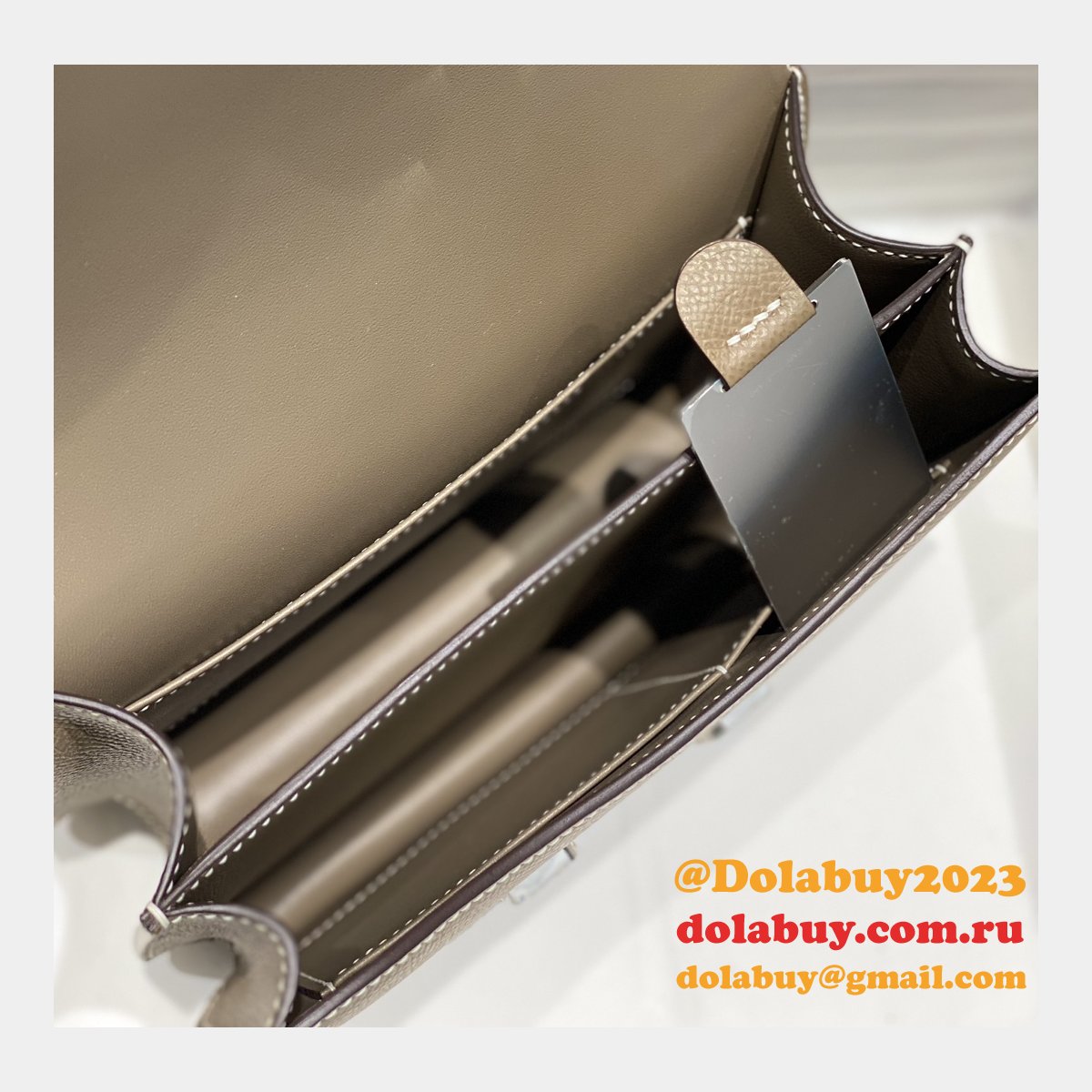 Hermes Constance Bag 18cm Epsom Leather Elephant grey