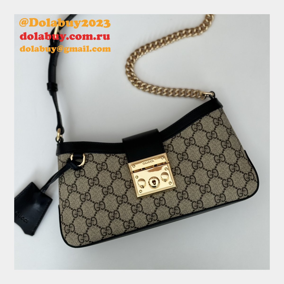 G*u*i best quality replicas 811705 padlock shoulder bag