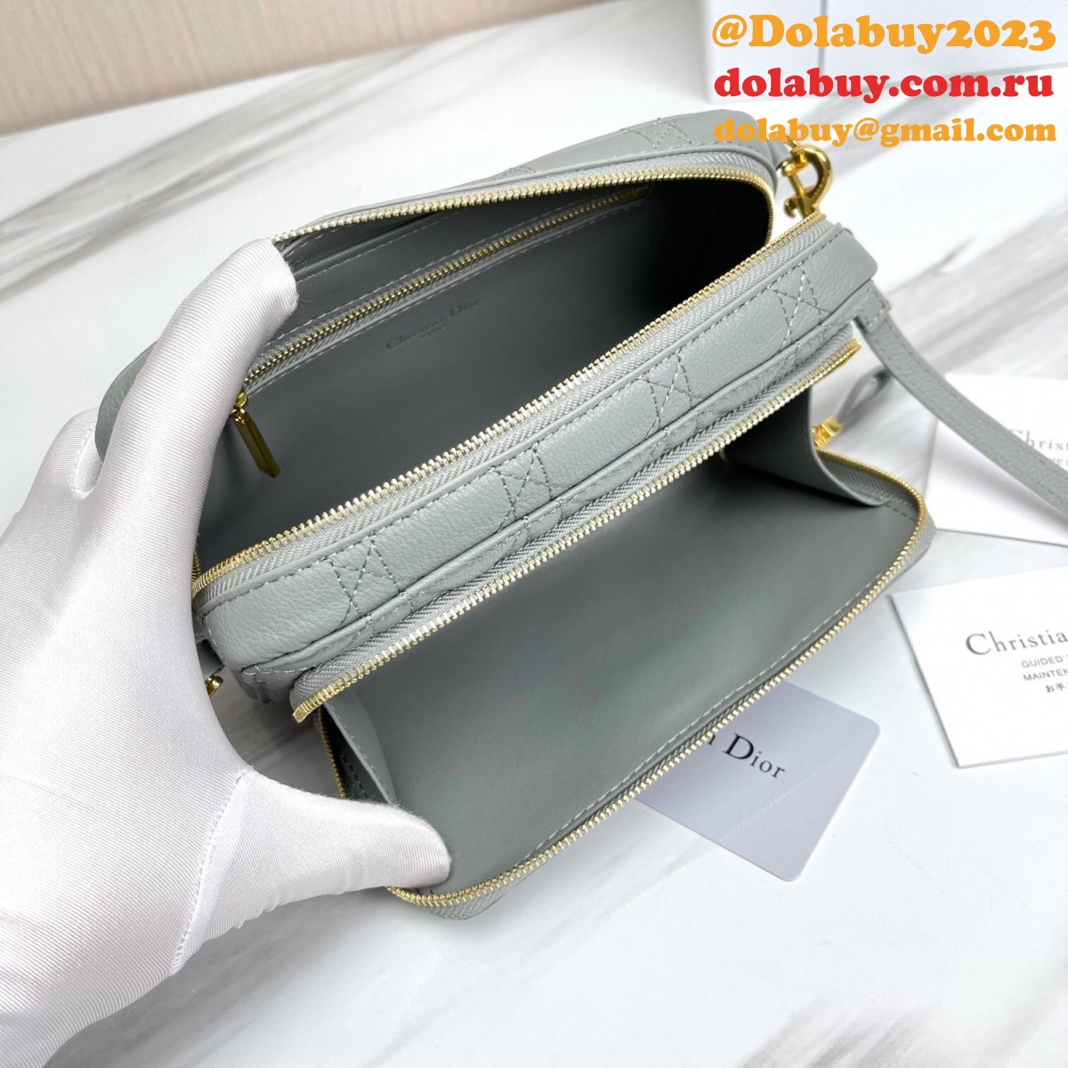 High Quality Dior Caro Bag Brown Supple Cannage Calfskin